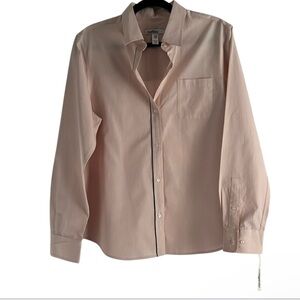 Realities 100% Cotton Long Sleeve Shirt Top Button Down Pale Pink EUC Size 16